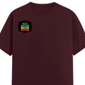 Female Classic Crew T-Shirt | Women's Regular Fit | 180 GSM Bio-Washed Cotton | Double Stitched, Pre-Shrunk | Personalized | DTG | Graphic | Positivity | Motivation | Everyday | Optimistic | Always Stay Positive - right pocket - Maroon - mockup 4