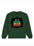 Oversized Sweatshirt | Roomy Relaxed Fit | 400 GSM Cotton Blend | Pre-Shrunk Drop Shoulder | Unisex Adult | Personalized | DTG | Graphic | Positivity | Motivation | Everyday | Optimistic | Always Stay Positive - front - Bottle Green - mockup 1