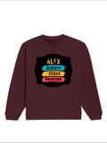 Oversized Sweatshirt | Roomy Relaxed Fit | 400 GSM Cotton Blend | Pre-Shrunk Drop Shoulder | Unisex Adult | Personalized | DTG | Graphic | Positivity | Motivation | Everyday | Optimistic | Always Stay Positive - front - Maroon - mockup 1