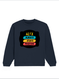 Oversized Sweatshirt | Roomy Relaxed Fit | 400 GSM Cotton Blend | Pre-Shrunk Drop Shoulder | Unisex Adult | Personalized | DTG | Graphic | Positivity | Motivation | Everyday | Optimistic | Always Stay Positive - front - Navy Blue - mockup 1