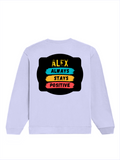 Oversized Sweatshirt | Roomy Relaxed Fit | 400 GSM Cotton Blend | Pre-Shrunk Drop Shoulder | Unisex Adult | Personalized | DTG | Graphic | Positivity | Motivation | Everyday | Optimistic | Always Stay Positive - back - Lavender - mockup 2
