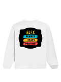 Oversized Sweatshirt | Roomy Relaxed Fit | 400 GSM Cotton Blend | Pre-Shrunk Drop Shoulder | Unisex Adult | Personalized | DTG | Graphic | Positivity | Motivation | Everyday | Optimistic | Always Stay Positive - back - White - mockup 2