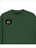 Oversized Sweatshirt | Roomy Relaxed Fit | 400 GSM Cotton Blend | Pre-Shrunk Drop Shoulder | Unisex Adult | Personalized | DTG | Graphic | Positivity | Motivation | Everyday | Optimistic | Always Stay Positive - right pocket - Bottle Green - mockup 4