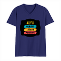Male V Neck T-Shirt | Regular Fit | 180 GSM Bio-Washed Cotton | DTF Print | Double Stitched, Pre-Shrunk | Men | Personalized | DTF | Graphic | Positivity | Motivation | Everyday | Optimistic | Always Stay Positive - front - Royal Blue - mockup 1
