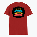 Male V Neck T-Shirt | Regular Fit | 180 GSM Bio-Washed Cotton | DTF Print | Double Stitched, Pre-Shrunk | Men | Personalized | DTF | Graphic | Positivity | Motivation | Everyday | Optimistic | Always Stay Positive - back - Red - mockup 2