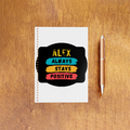 NotePad | A5 Size | Digital Print | 120 Pages | Unisex | Personalized | Graphic | Positivity | Motivation | Everyday | Optimistic | Always Stay Positive - front_2 - White - mockup 3