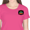 Women's Classic Crew T-Shirt | Regular Fit | 180 GSM Bio-Washed Cotton | DTF Print Ready | Double Stitched, Pre-Shrunk | Personalized | DTF | Graphic | Positivity | Motivation | Everyday | Optimistic | Always Stay Positive - left pocket - Pink - mockup 3