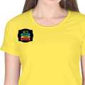 Women's Classic Crew T-Shirt | Regular Fit | 180 GSM Bio-Washed Cotton | DTF Print Ready | Double Stitched, Pre-Shrunk | Personalized | DTF | Graphic | Positivity | Motivation | Everyday | Optimistic | Always Stay Positive - right pocket - New Yellow - mockup 4