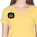 Women's Classic Crew T-Shirt | Regular Fit | 180 GSM Bio-Washed Cotton | DTF Print Ready | Double Stitched, Pre-Shrunk | Personalized | DTF | Graphic | Positivity | Motivation | Everyday | Optimistic | Always Stay Positive - right pocket - Yellow - mockup 4
