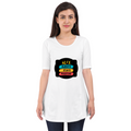 Female Maternity Dress | Regular Fit | Bio-Washed Cotton Blend | Double Stitched Seam | Women | Personalized | DTF | Graphic | Positivity | Motivation | Everyday | Optimistic | Always Stay Positive - front - White - mockup 1