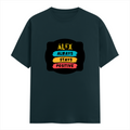 Men's Classic Crew T-Shirt | Regular Fit | 180 GSM Bio-Washed Cotton | DTF Print Ready | Pre-Shrunk, Durable | Personalized | DTF | Graphic | Positivity | Motivation | Everyday | Optimistic | Always Stay Positive - front - Petrol Blue - mockup 1