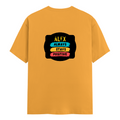 Men's Classic Crew T-Shirt | Regular Fit | 180 GSM Bio-Washed Cotton | DTF Print Ready | Pre-Shrunk, Durable | Personalized | DTF | Graphic | Positivity | Motivation | Everyday | Optimistic | Always Stay Positive - back - Golden Yellow - mockup 2