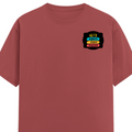 Men's Classic Crew T-Shirt | Regular Fit | 180 GSM Bio-Washed Cotton | DTF Print Ready | Pre-Shrunk, Durable | Personalized | DTF | Graphic | Positivity | Motivation | Everyday | Optimistic | Always Stay Positive - left pocket - Coral - mockup 3