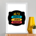 Framed Poster | Multiple Sizes & Frame Colors | 300 GSM Art Paper, Laminated | Fade-Proof Digital Print, Mounting Kit Included | Unisex | Personalized | Graphic | Positivity | Motivation | Everyday | Optimistic | Always Stay Positive - front_A3 Frame Poster - A3 Frame Poster - mockup 12