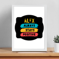 Framed Poster | Multiple Sizes & Frame Colors | 300 GSM Art Paper, Laminated | Fade-Proof Digital Print, Mounting Kit Included | Unisex | Personalized | Graphic | Positivity | Motivation | Everyday | Optimistic | Always Stay Positive - front_12x16In - 12x16In - mockup 6