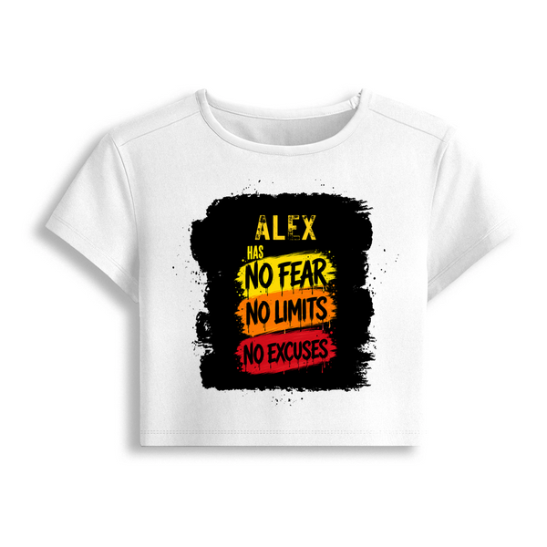 Female Baby Tee | Cropped Fit, Gen Z | 95% Cotton 5% Spandex, DTG | Stretchable, Breathable, Pre-Shrunk | Women | Personalized | DTG | Grunge | Resilience | Everyday | Assertive | Fearless & Limitless