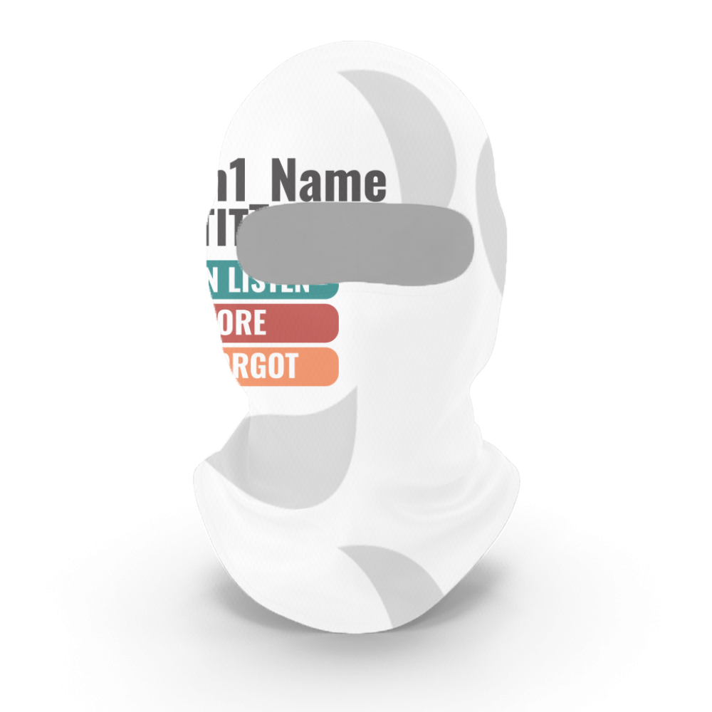 Personalized Humorous Accessory with Custom Name - Male Balaclava Accessories Accessory