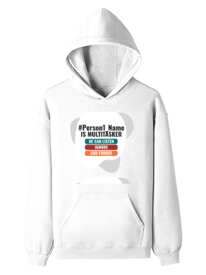 Personalized Humorous Pullover Hoodie Embroidery with Custom Name