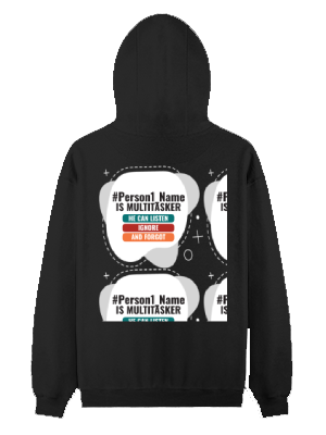 Personalized Humorous Pullover Hoodie Embroidery with Custom Name