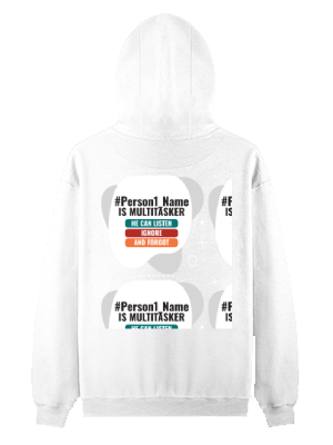 Personalized Humorous Pullover Hoodie Embroidery with Custom Name