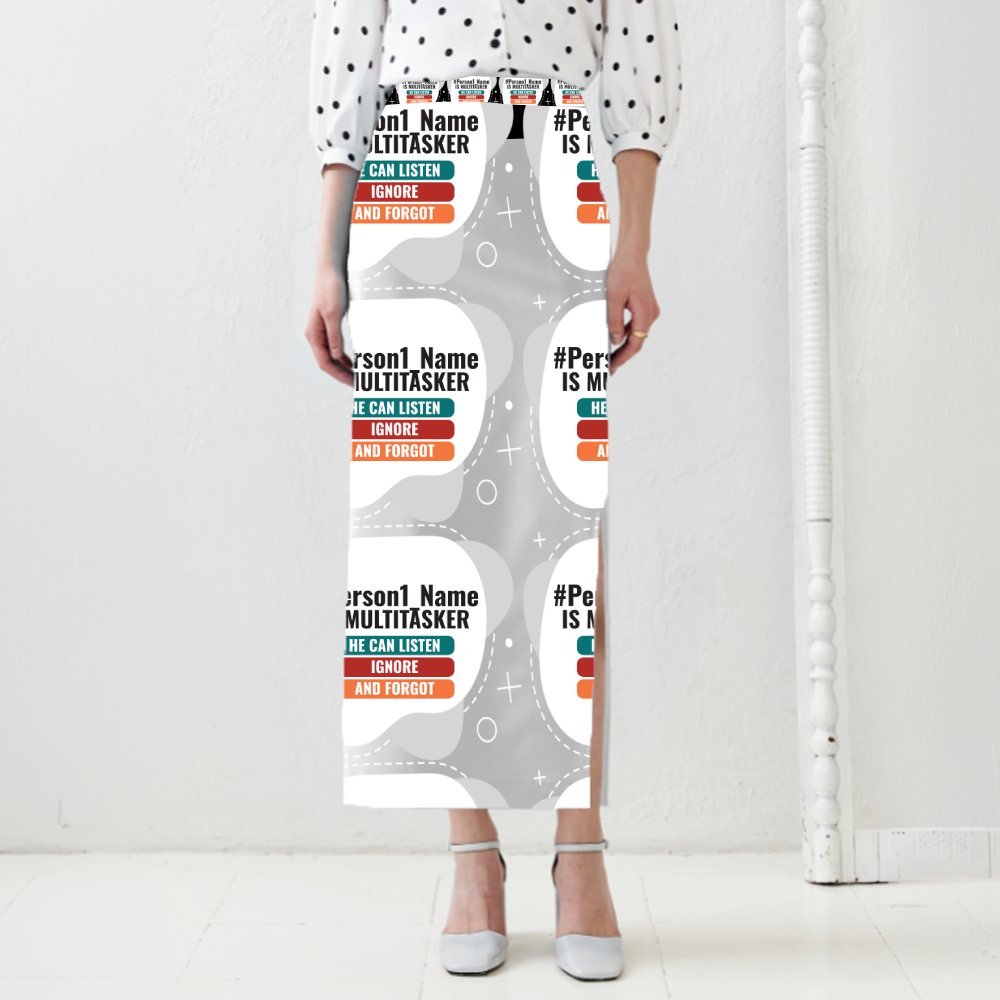 Personalized Humorous Female Pencil Skirt All Over Printed Products with Custom Name