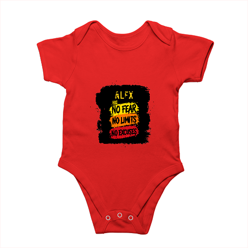 Baby Romper | 0-12 Months Regular Fit | 180 GSM Bio-Washed Cotton Blend | Double Stitched, Pre-Shrunk | Unisex | Personalized | DTF | Grunge | Resilience | Everyday | Assertive | Fearless & Limitless