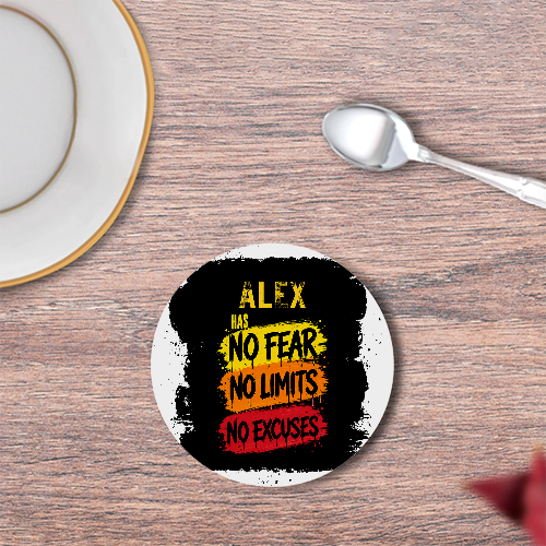 Coasters | Unisex | 3mm MDF Sublimation Print | Glossy Finish, Table Protection | Home & Office Accessory | Personalized | Grunge | Resilience | Everyday | Assertive | Fearless & Limitless