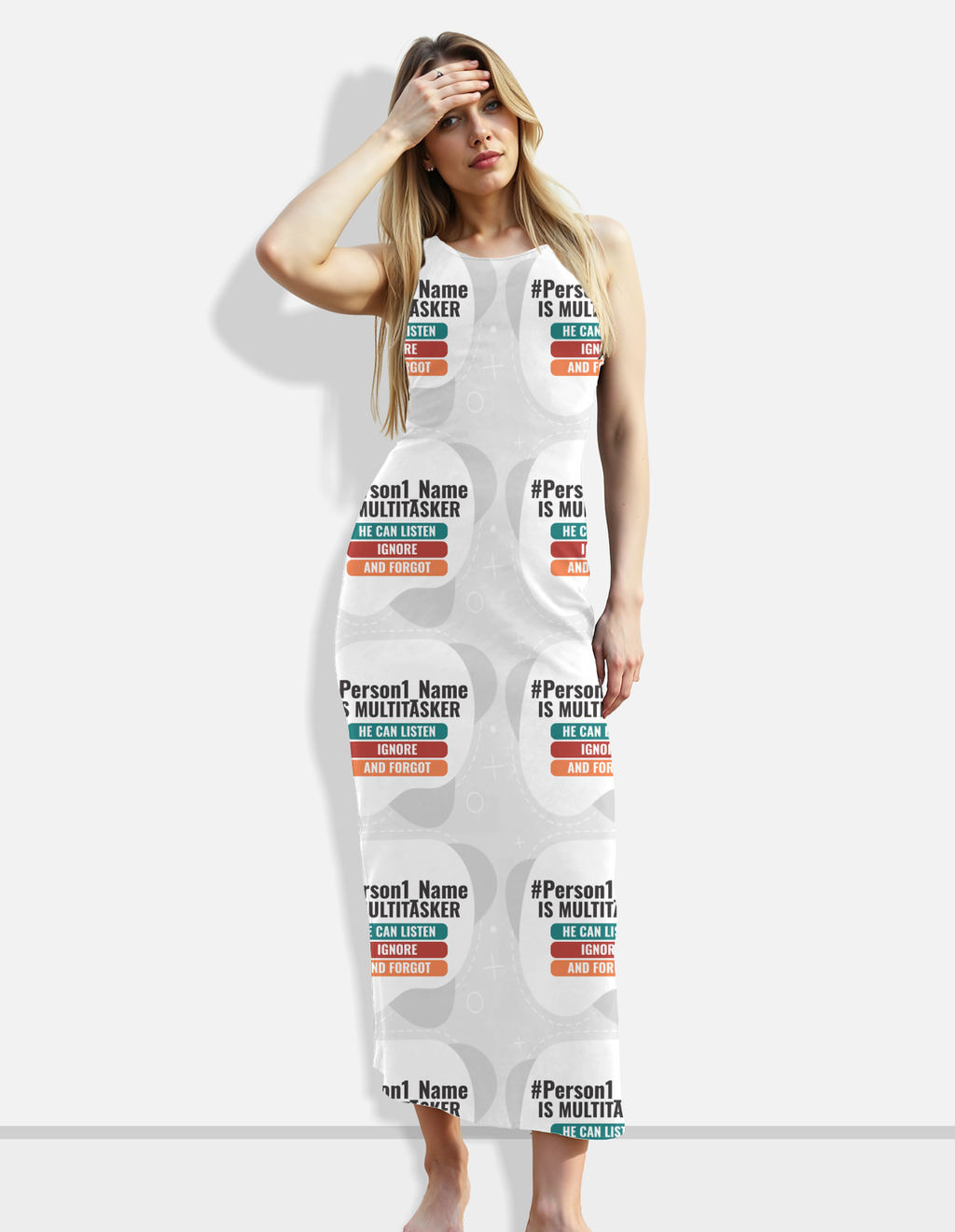 Personalized Humorous Female Bodycon Dress All Over Printed Products with Custom Name