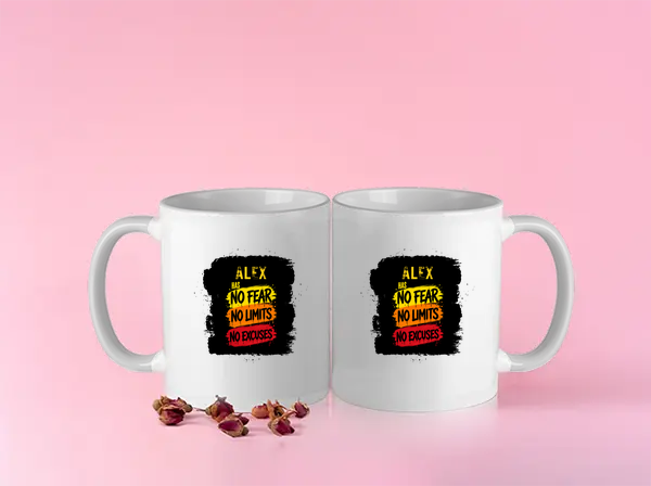 Color Coffee Mug | 11 oz | Ceramic Sublimation | Fade-Proof Print, Inner & Handle Color | Unisex | Personalized | Grunge | Resilience | Everyday | Assertive | Fearless & Limitless