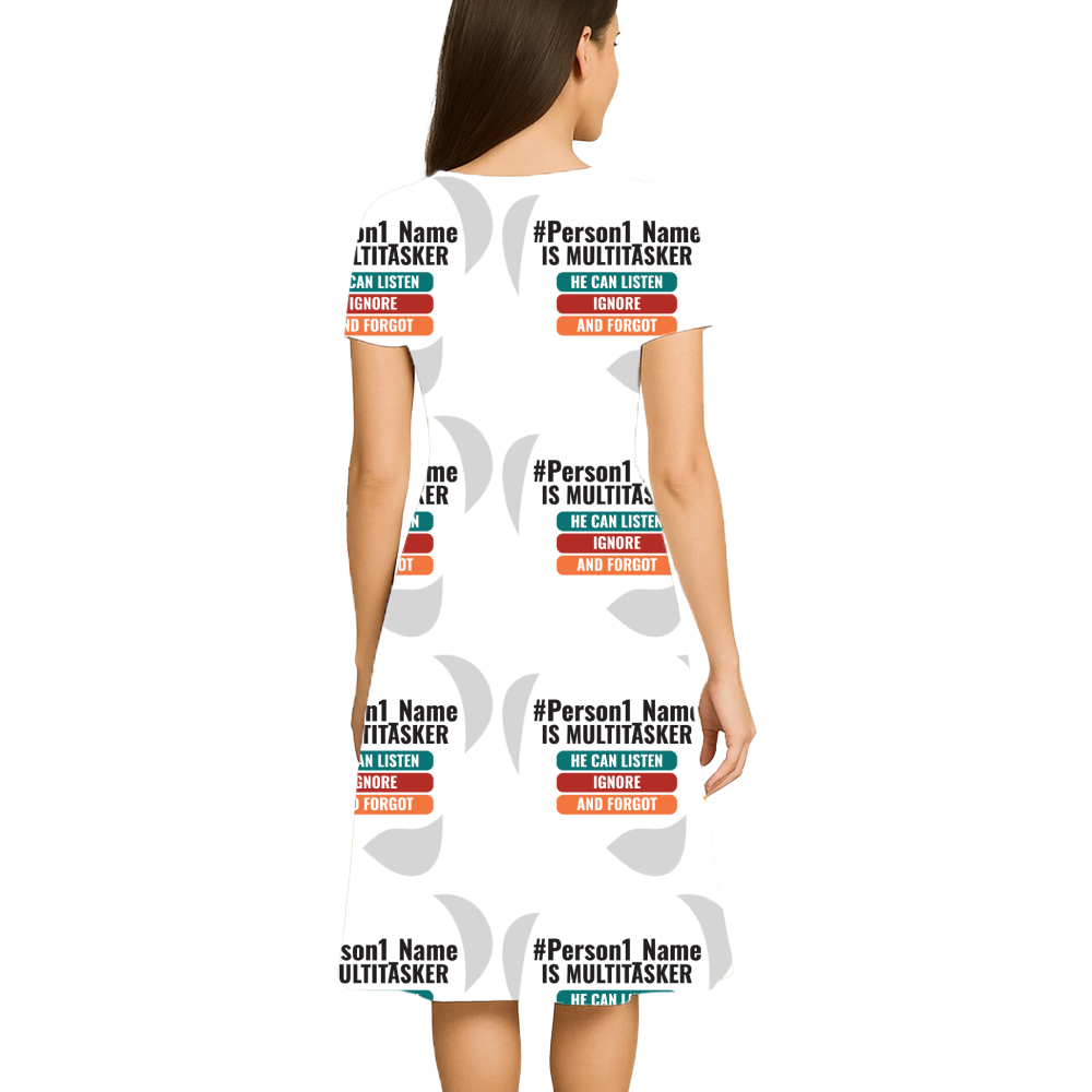 Personalized Humorous Female A Line Dress All Over Printed Products with Custom Name