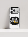 Hard Clear Case | iPhone | TPU Sides & PC Back | Detachable Camera Protector, Scratch-Proof | Unisex | Personalized | Bold | Positivity | Motivation | Everyday | Energetic | Positive Vibes Only - front_17 Pro Max - 17 Pro Max - mockup 3