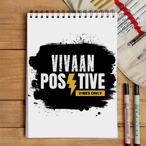 Sketchbook | A5 Spiral Bound | Digital Print Cover | 140 GSM Paper | Unisex | Personalized | Bold | Positivity | Motivation | Everyday | Energetic | Positive Vibes Only