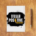 Sketchbook | A5 Spiral Bound | Digital Print Cover | 140 GSM Paper | Unisex | Personalized | Bold | Positivity | Motivation | Everyday | Energetic | Positive Vibes Only - back - White - mockup 2