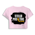 Female Baby Tee | Cropped Fit, Gen Z | 95% Cotton 5% Spandex, DTG | Stretchable, Breathable, Pre-Shrunk | Women | Personalized | DTG | Bold | Positivity | Motivation | Everyday | Energetic | Positive Vibes Only - back - Light Baby Pink - mockup 2