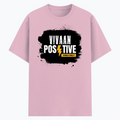 Cotton Stretch T-Shirt (Dtg) | T-Shirts | Him, Her, Unisex | Personalized | DTG | Bold | Positivity | Motivation | Everyday | Energetic | Positive Vibes Only - front - Light Baby Pink - mockup 1