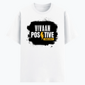 Cotton Stretch T-Shirt (Dtg) | T-Shirts | Him, Her, Unisex | Personalized | DTG | Bold | Positivity | Motivation | Everyday | Energetic | Positive Vibes Only - front - White - mockup 1