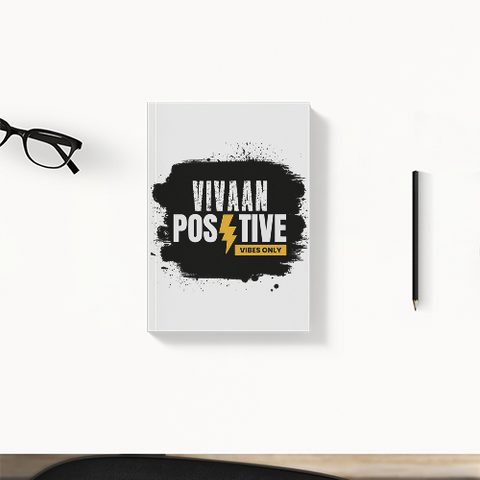Daily Planner | 3-Month Undated | 300 GSM Cover, 70 GSM Pages, Digital Print | 204 Pages, Soft-Bound, Perfect Binding, Dotted Pages | Unisex | Personalized | Bold | Positivity | Motivation | Everyday | Energetic | Positive Vibes Only - front - White - mockup 1
