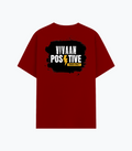 Cotton Stretch T-Shirt | Unisex Adult | 95% Cotton 5% Spandex Blend | 240 GSM, Breathable, Flexible | DTF Print Ready | Personalized | DTF | Bold | Positivity | Motivation | Everyday | Energetic | Positive Vibes Only - back - Red - mockup 2