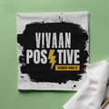 Cloth Napkin | Kitchen & Dining Accessory | 100% Polyester | Durable, Soft, Hemmed Edges | Unisex | Personalized | Bold | Positivity | Motivation | Everyday | Energetic | Positive Vibes Only - front - White - mockup 1