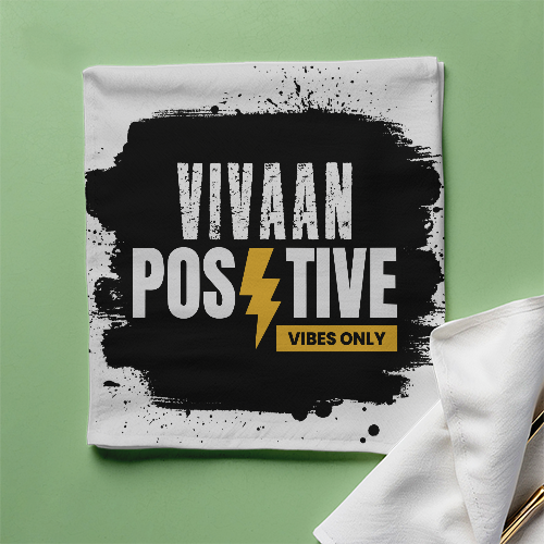 Cloth Napkin | Kitchen & Dining Accessory | 100% Polyester | Durable, Soft, Hemmed Edges | Unisex | Personalized | Bold | Positivity | Motivation | Everyday | Energetic | Positive Vibes Only