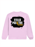 Oversized Sweatshirt | Roomy Relaxed Fit | 400 GSM Cotton Blend | Pre-Shrunk Drop Shoulder | Unisex Adult | Personalized | DTG | Bold | Positivity | Motivation | Everyday | Energetic | Positive Vibes Only - back - Light Baby Pink - mockup 2