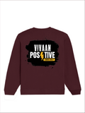 Oversized Sweatshirt | Roomy Relaxed Fit | 400 GSM Cotton Blend | Pre-Shrunk Drop Shoulder | Unisex Adult | Personalized | DTG | Bold | Positivity | Motivation | Everyday | Energetic | Positive Vibes Only - back - Maroon - mockup 2