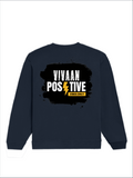 Oversized Sweatshirt | Roomy Relaxed Fit | 400 GSM Cotton Blend | Pre-Shrunk Drop Shoulder | Unisex Adult | Personalized | DTG | Bold | Positivity | Motivation | Everyday | Energetic | Positive Vibes Only - back - Navy Blue - mockup 2
