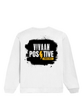 Oversized Sweatshirt | Roomy Relaxed Fit | 400 GSM Cotton Blend | Pre-Shrunk Drop Shoulder | Unisex Adult | Personalized | DTG | Bold | Positivity | Motivation | Everyday | Energetic | Positive Vibes Only - back - White - mockup 2
