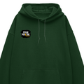 Oversized Hoodie | Unisex Relaxed Fit | 400 GSM Cotton Blend | DTG Printed | Drop Shoulder, Pre-Shrunk | Adults | Personalized | DTG | Bold | Positivity | Motivation | Everyday | Energetic | Positive Vibes Only - right pocket - Bottle Green - mockup 4