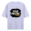 Oversized Standard T-Shirt | Unisex Oversized Fit | 180 GSM 100% Super Combed Cotton | DTF Print | Soft & Durable | Personalized | DTF | Bold | Positivity | Motivation | Everyday | Energetic | Positive Vibes Only - back - Lavender - mockup 2