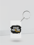 Keychain | Rectangle, Square, Slim Options | Acrylic UV Printed | Fade-Proof, Glossy Finish | Unisex | Personalized | Bold | Positivity | Motivation | Everyday | Energetic | Positive Vibes Only - back_Rectangle - White - mockup 4