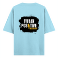 Oversized Classic T-Shirt | Unisex Oversized Fit | 100% Super-Combed Cotton | Pre-Shrunk & Ribbed Neck | Adults | Personalized | DTG | Bold | Positivity | Motivation | Everyday | Energetic | Positive Vibes Only - back - Baby Blue - mockup 2