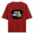 Oversized Classic T-Shirt | Unisex Oversized Fit | 100% Super-Combed Cotton | Pre-Shrunk & Ribbed Neck | Adults | Personalized | DTG | Bold | Positivity | Motivation | Everyday | Energetic | Positive Vibes Only - back - Red - mockup 2
