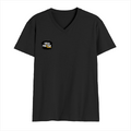 Men's V-Neck T-Shirt | Regular Fit | 180 GSM Bio-Washed Cotton | DTG Print | Durable | Personalized | DTG | Bold | Positivity | Motivation | Everyday | Energetic | Positive Vibes Only - right pocket - Black - mockup 4